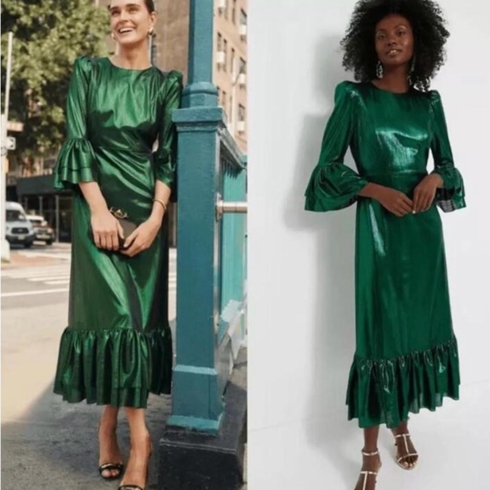 Tuckernuck Shimmering Emerald Long Sleeve Dress